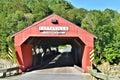 Taftsville Covered Bridge in the Taftsville Village in the Town of Woodstock, Windsor County, Vermont, United States Royalty Free Stock Photo