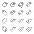 Tag badge icon illustration vector set. Contains such icon as Discount, Label, Sale, Free, New, Best, and more. Expanded Stroke