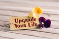 Upgrade your life tag Royalty Free Stock Photo