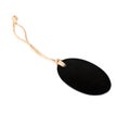 Tag black oval plastic with rope