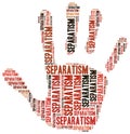 Tag cloud illustration related to separatism