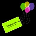 Tag with colorful balloons. Greeting card