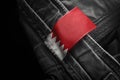 Tag on dark clothing in the form of the flag of the Bahrain