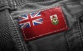 Tag on dark clothing in the form of the flag of the Bermuda