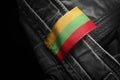 Tag on dark clothing in the form of the flag of the Lithuania