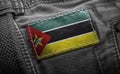 Tag on dark clothing in the form of the flag of the Mozambique