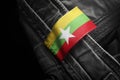 Tag on dark clothing in the form of the flag of the Myanmar