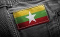 Tag on dark clothing in the form of the flag of the Myanmar