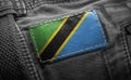 Tag on dark clothing in the form of the flag of the Tanzania