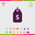 Tag with dollar symbol. Price tag icon for download