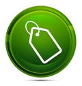 Tag icon glassy green round button illustration Royalty Free Stock Photo