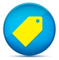 Tag icon modern flat cyan blue round button Royalty Free Stock Photo