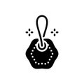 Black solid icon for Tag, string and sale Royalty Free Stock Photo