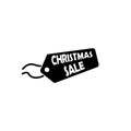 Tag or label with christmas sale icon, Vector discount symbol Royalty Free Stock Photo