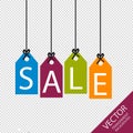 Tag Labels Sale - Colorful Vector Icons - Isolated On Transparent Background Royalty Free Stock Photo