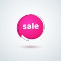 Tag price label title Sale Bright pink round banner frame Design element for advertising discount sale special offer banner Modern Royalty Free Stock Photo