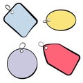 Set of Simple Sketchy Blank Tags with pastel color