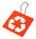 Tag with recyclable symbol Royalty Free Stock Photo