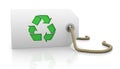 Tag with recycle symbol Royalty Free Stock Photo