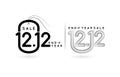 Tag 12.12 sale, 12.12 Online sale, Tag 1212 monochrome and label monoline end of year sale for poster or flyer design