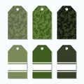 Tag set with abstract pattern in grey and green. Royalty Free Stock Photo