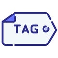 Tag tagging seo keyword single isolated icon with dash or dashed line style Royalty Free Stock Photo