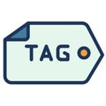 Tag tagging seo keyword single isolated icon with filled line style Royalty Free Stock Photo