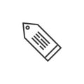 Tag with text outline icon