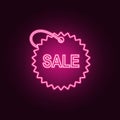 tag with the word sale neon icon. Elements of Sale set. Simple icon for websites, web design, mobile app, info graphics Royalty Free Stock Photo