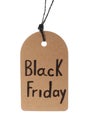 Tag with words BLACK FRIDAY hanging on background Royalty Free Stock Photo