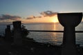 Taga Stones silhouettes, Taga Beach, Tinian