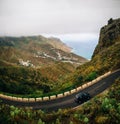 Taganana village with winding road in Tenerife Royalty Free Stock Photo