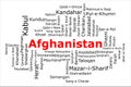 Tagcloud of the most populous cities in Afghanistan