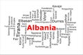 Tagcloud of the most populous cities in Albania