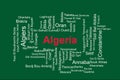 Tagcloud of the most populous cities in Algeria Royalty Free Stock Photo