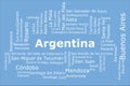 Tagcloud of the most populous cities in Argentina