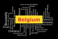 Tagcloud of the most populous cities in Belgium