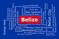 Tagcloud of the most populous cities in Belize