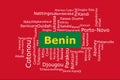 Tagcloud of the most populous cities in Benin