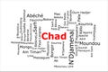 Tagcloud of the most populous cities in Chad