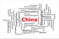 Tagcloud of the most populous cities in China