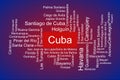 Tagcloud of the most populous cities in Cuba