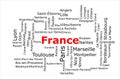 Tagcloud of the most populous cities in France