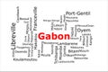 Tagcloud of the most populous cities in Gabon