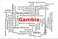 Tagcloud of the most populous cities in Gambia