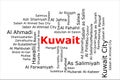 Tagcloud of the most populous cities in Kuwait