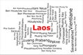 Tagcloud of the most populous cities in Laos