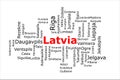 Tagcloud of the most populous cities in Latvia