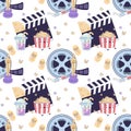 Tagged seamless movie clap pattern, oscars, movie ribbon, movie