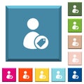 Tagging user white icons on edged square buttons